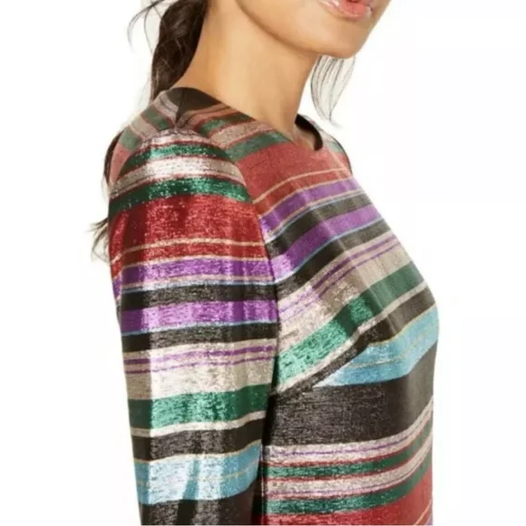 Trina Turk Metallic Multicolor Shift Dress 4 Rainbow Evening Party Cocktail - Picture 3 of 12